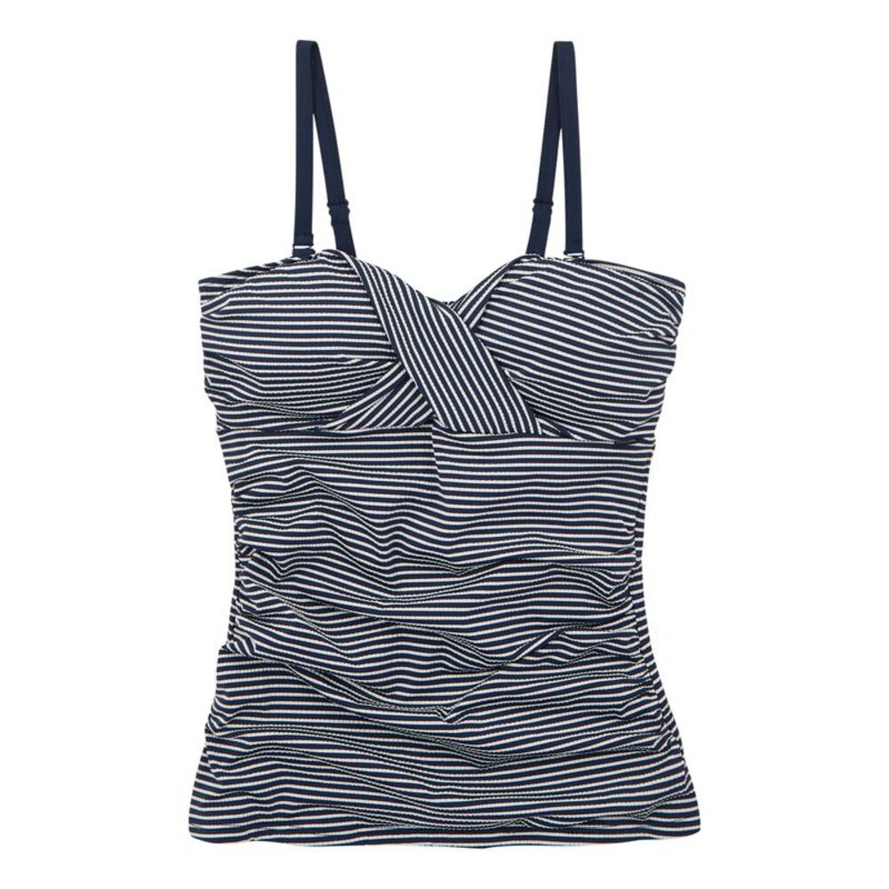 Regatta Womens/Ladies Aceana III Seeksucker Tankini Top / Navy/White